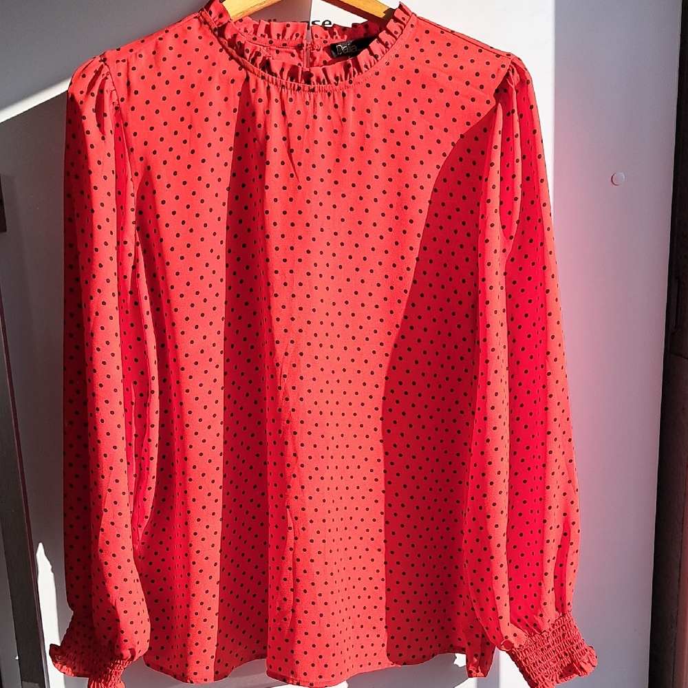Dalia Red Polka Dot Blouse